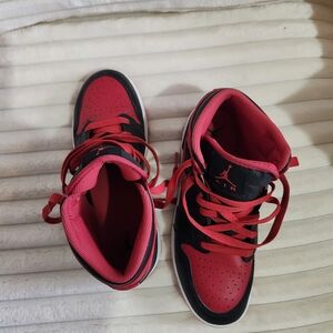 Jordan Kids Red and Black Sneakers